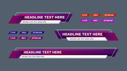 lower third vector design with modern. headline breaking news banner background template.