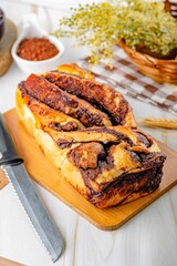 Pão caseiro recheado - Babka