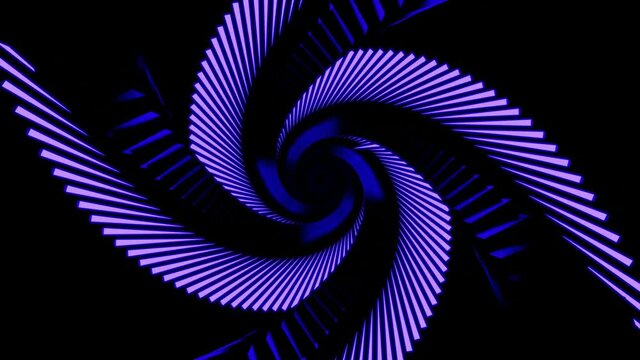 Neon light of Modern design., flight forward through digital corridor, appearing glowing pink blue lines, ultraviolet spectrum., 4K Looped Background Animation