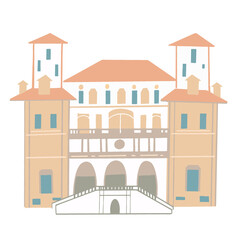 Fototapeta na wymiar Villa Borghese Galleria Borghese in Rome, Italy. Vector illustration.