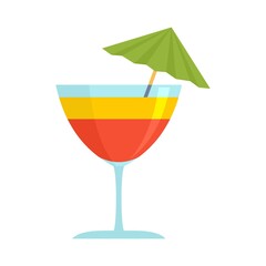 Beach cocktail icon flat isolated vector