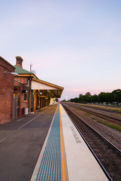 Early morning scene waiting to commute to city from country train station