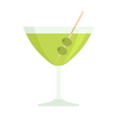 Olive cocktail icon flat isolated vector