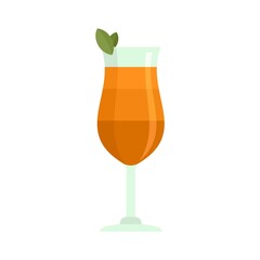 Summer cold cocktail icon flat isolated vector