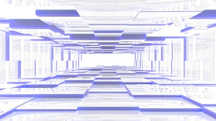 minimal abstract glass light tunnel 3d render