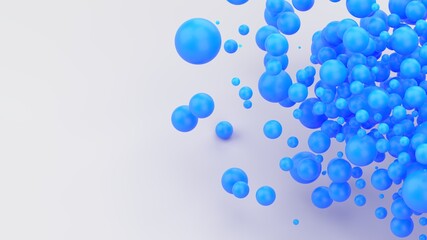minimal abstract background pattern of blue spheres 3d render