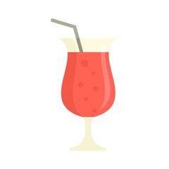 Refreshment cocktail icon flat isolated vector