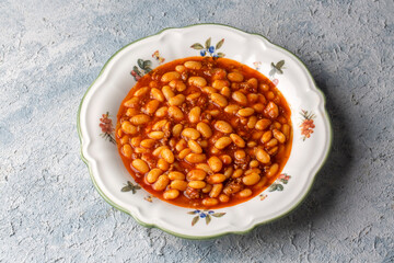 Turkish foods; dried bean, Beans with minced meat (kuru fasulye)