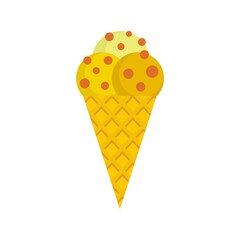 Ice cream cone icon flat isolated vector