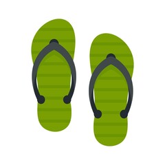 Beach slippers icon flat isolated vector