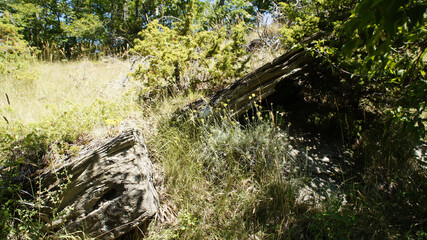 Rocce lungo il sentiero 390bis da Villa di Parchiule a Poggio dell'Appione in Italia