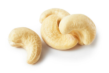Cashew nuts kernel isolated on white background