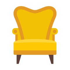 Luxury armchair icon flat isolated vector