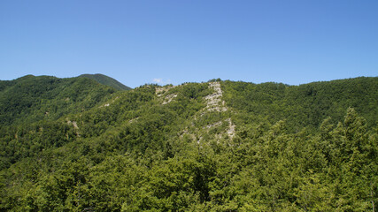 Fototapeta na wymiar Panorama dal sentiero 390bis da villa di parchiule a Poggio dell'Appione in Italia