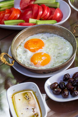 Fried eggs are delicious, appetizing