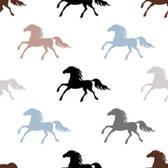 Running horses seamless pattern.