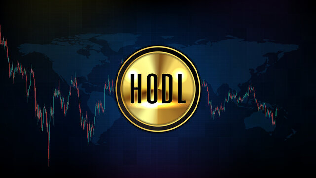 abstract background of crypto currency Market hodl or hold on for dear life and technical analysis chart graph