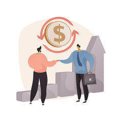 Business-to-business sales abstract concept vector illustration.