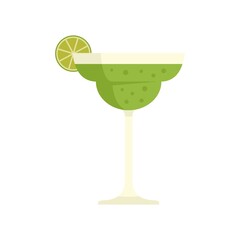 Tequila lime cocktail icon flat isolated vector