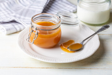 Spicy milk jam for healthy breakfast (Turkish name; sut receli)