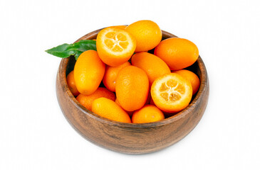 Fresh kumquat fruit on the white background