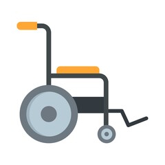 Patient wheelchair icon flat isolated vector