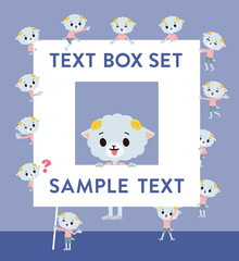 メッセージボードを持つひつじの男の子のセット