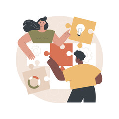 Business solution abstract concept vector illustration. Business support, problem solving, decision making, management sofware suit, B2B IT cloud-based service, target customer abstract metaphor.