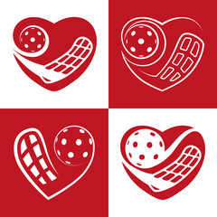 Floorball love pattern. pattern abstract floorball heart.