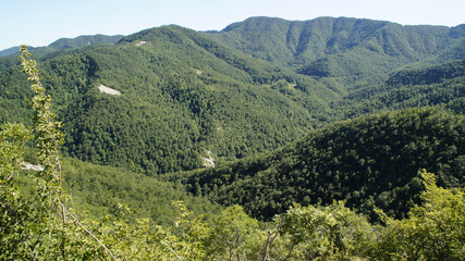 Vista dal sentiero 309bis da villa di parchiule a Poggio dell'Appione in Italia