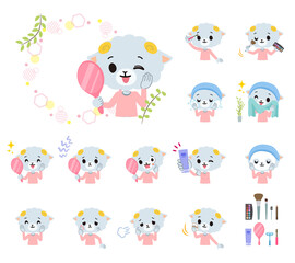 美容に関するひつじの男の子のセット
