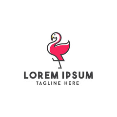 flaminggo and duck logo vector image