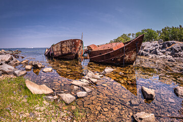 old boat on the beach