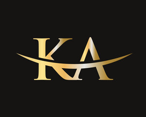 Initial KA logo. KA letter logo design vector template - obrazy, fototapety, plakaty