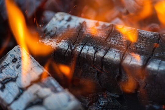 orange, fire, flame, coal, heat, bonfire, campfire, hot, light, steel, smoke, construction, barbecue, fireplace, charcoal, flames, factory, business, burnt, oven, stove, technology, transportation, ar