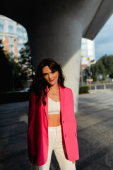 Fototapeta premium beautiful girl on the street 