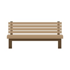 Park bench icon flat isolated vector