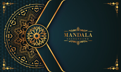 Luxury mandala background with golden arabesque pattern Arabic Islamic east style. Decorative mandala for print, poster, cover, brochure, flyer, banner, and your desired ideas. Mandala for Henna.