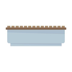 Stone bench icon flat isolated vector