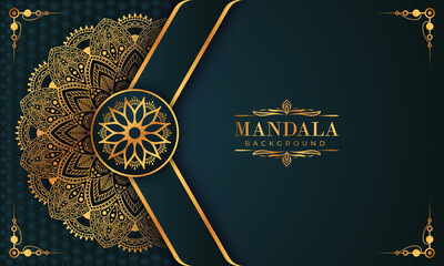 Luxury mandala background with golden arabesque pattern Arabic Islamic east style. Decorative mandala for print, poster, cover, brochure, flyer, banner, and your desired ideas. Mandala for Henna.