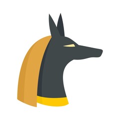 Egypt dog head icon flat isolated vector