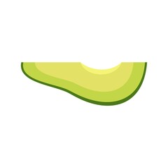 Avocado piece icon flat isolated vector