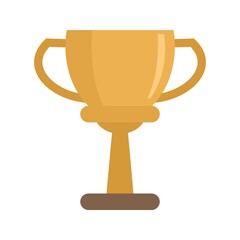 Gold manager cup icon flat isolated vector