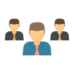 Company teamwork icon flat isolated vector