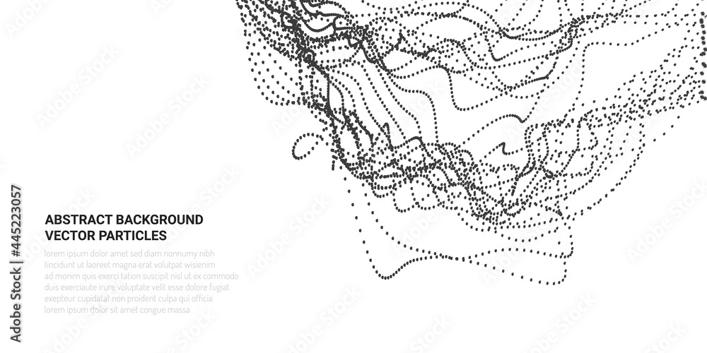Poster abstract 3d image with particle flow movement