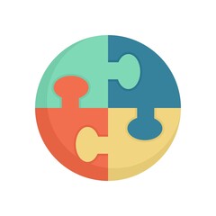 Puzzle skills icon flat isolated vector