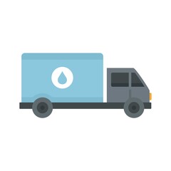 Milk delivery truck icon flat isolated vector