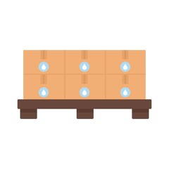 Pallet milk box icon flat isolated vector