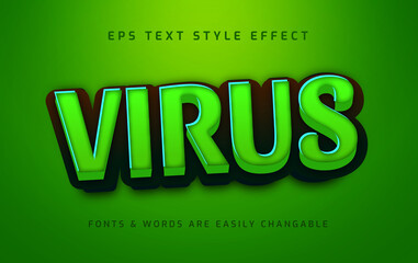 Virus infection 3d editable text style effect