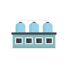Milk factory building icon flat isolated vector